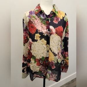 Floral print dress shirt Simons- Med
